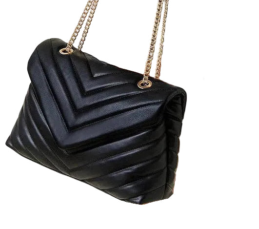 Black vegan leather Shoulder Bag