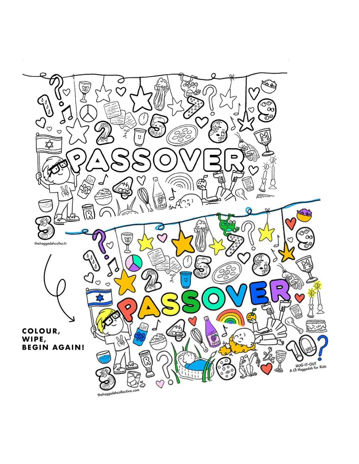 Le tapis de dessin Hug-It-Out avec marqueurs