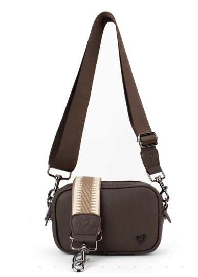 Durham Vegan Leather Crossbody - Brown