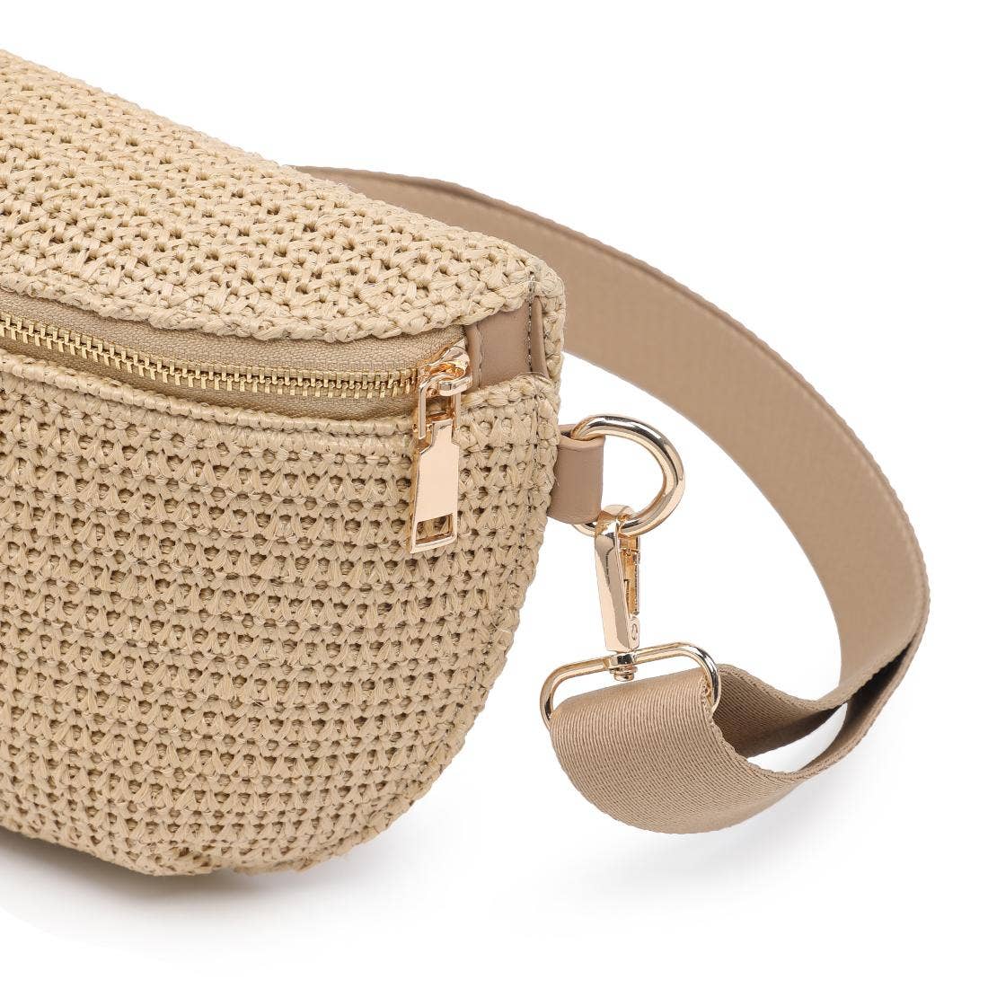 Grand sac banane tissé à carreaux