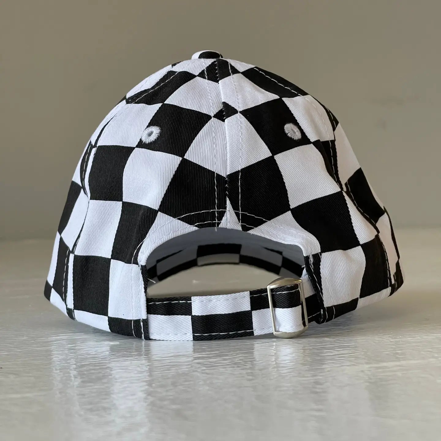 Casquette de baseball pour enfant, motif damier noir