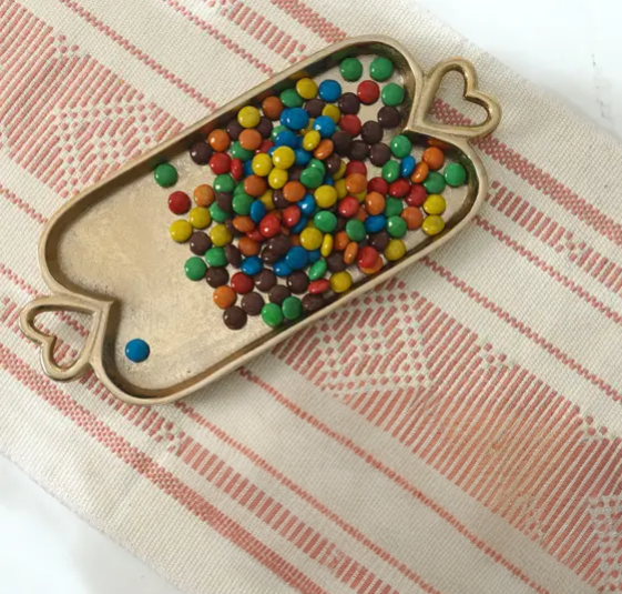 Gold tray with Heart Handle