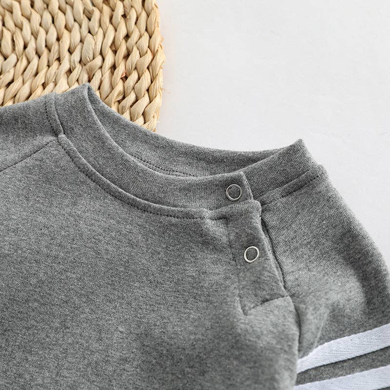 Side Striped Sleeve High Elastic Cotton Jumper