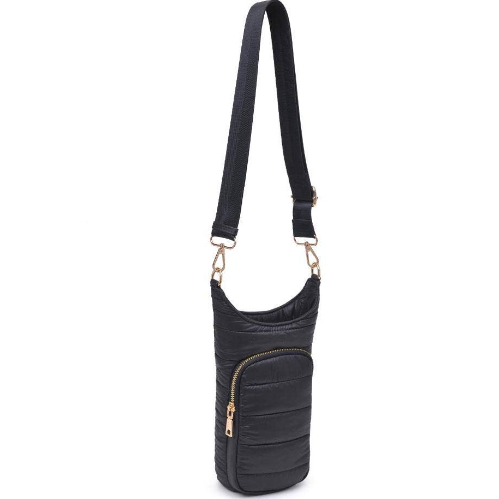 Water Bottle Nylon Puffer Crossbody