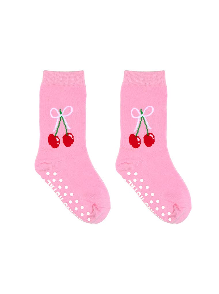 3D Packaged Crew Socks - Kids - Cherries Tied w/ Bow