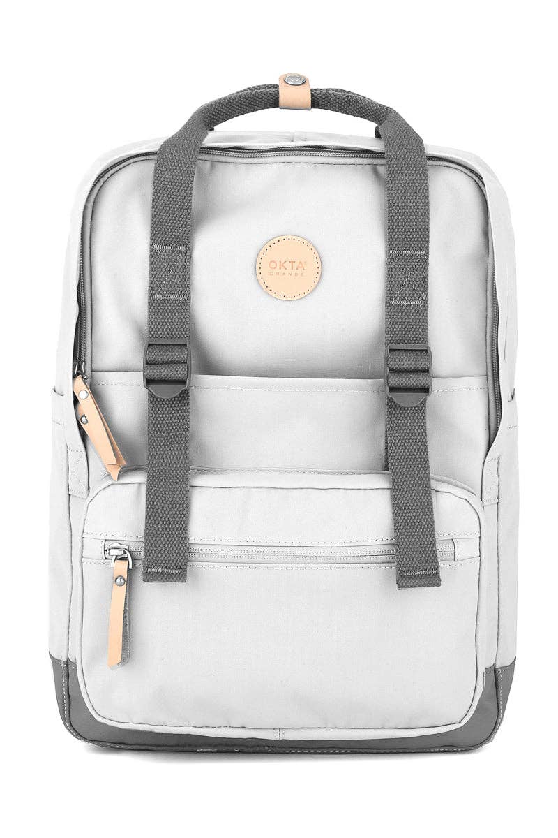 Scandi Look Waterproof Laptop Backpack-Light Grey