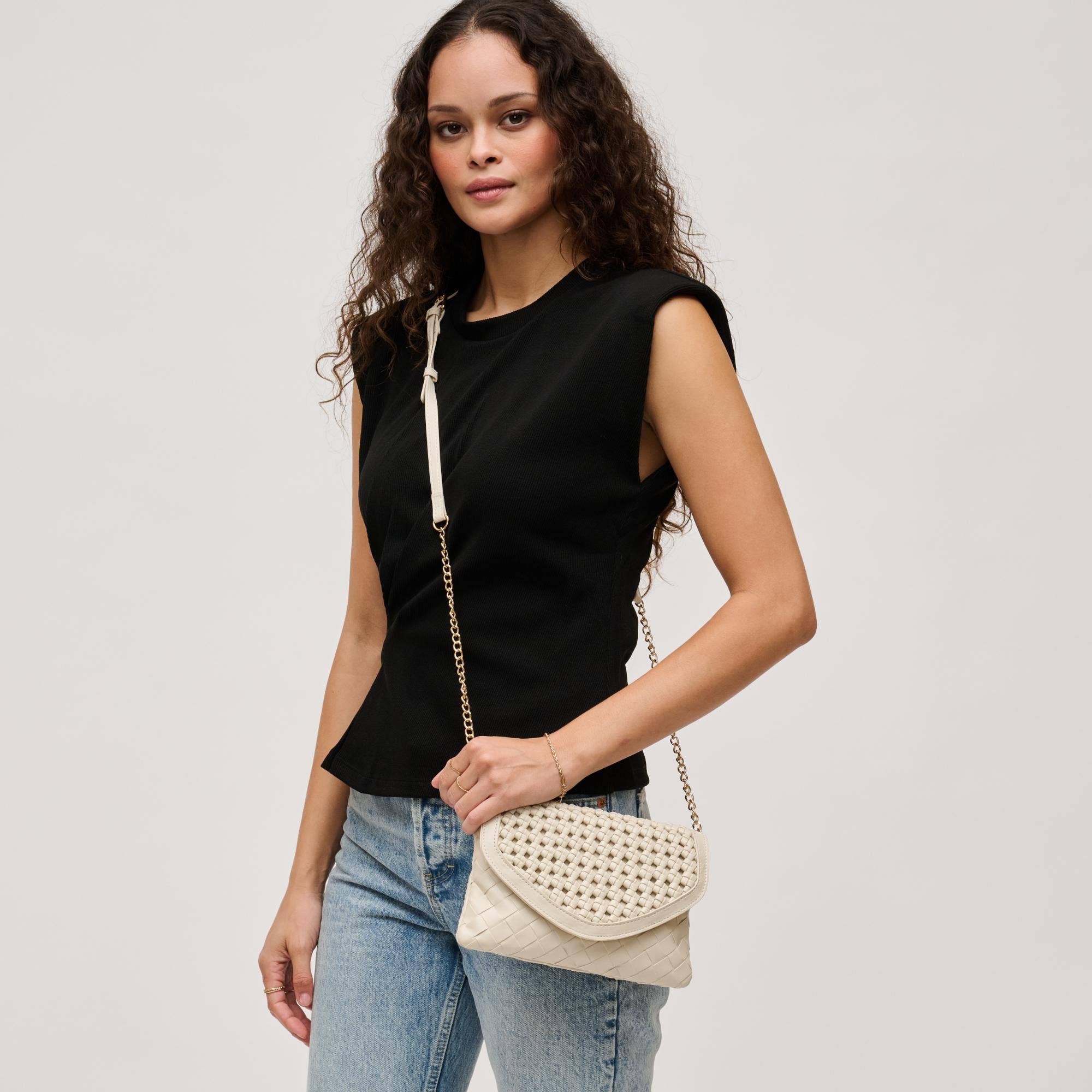 Sac bandoulière tressé : lait d'avoine