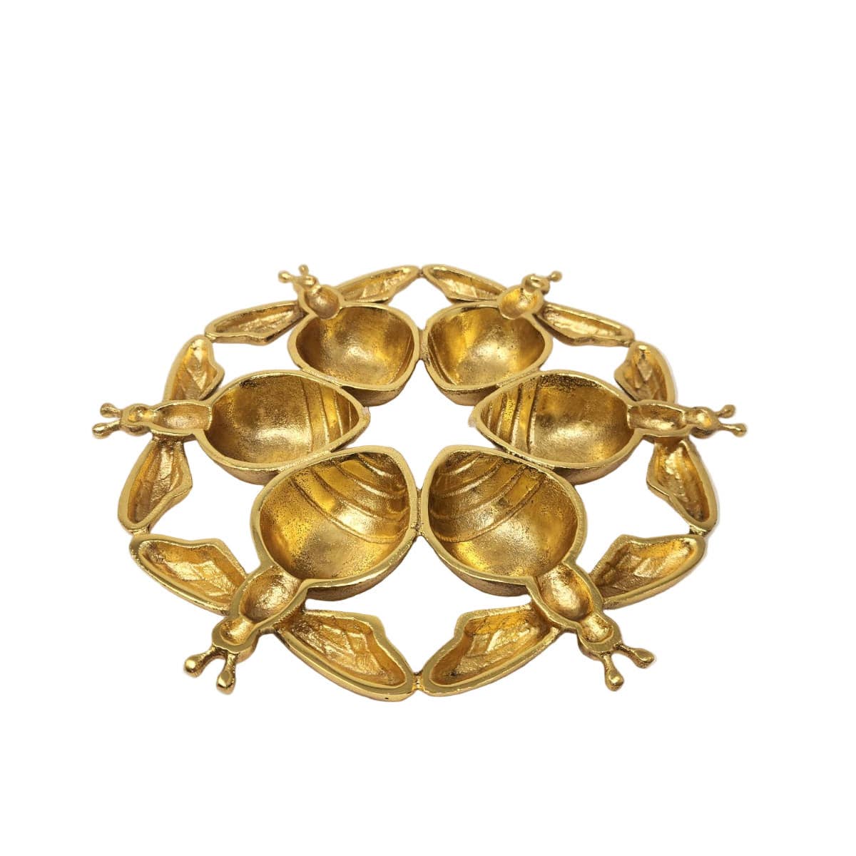 Six Sectional Simonim Tray - Gold outwards bees