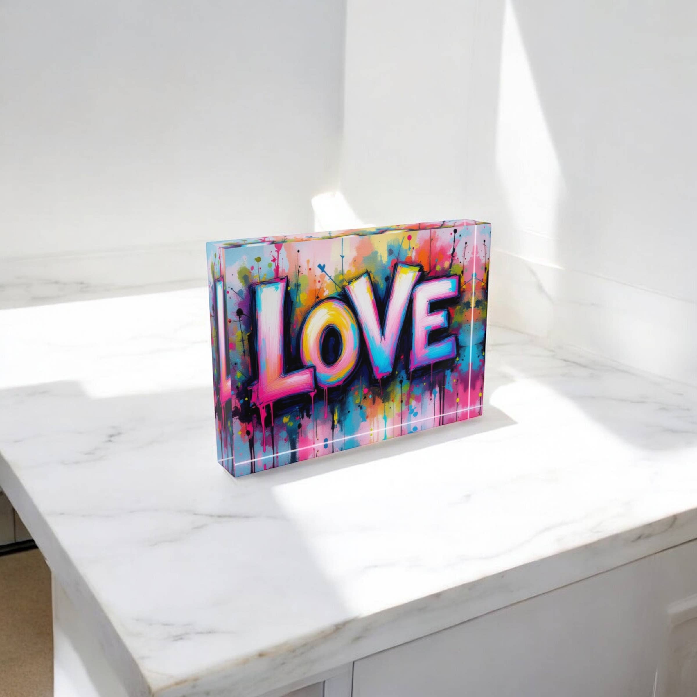 Love Crystal Block Decor