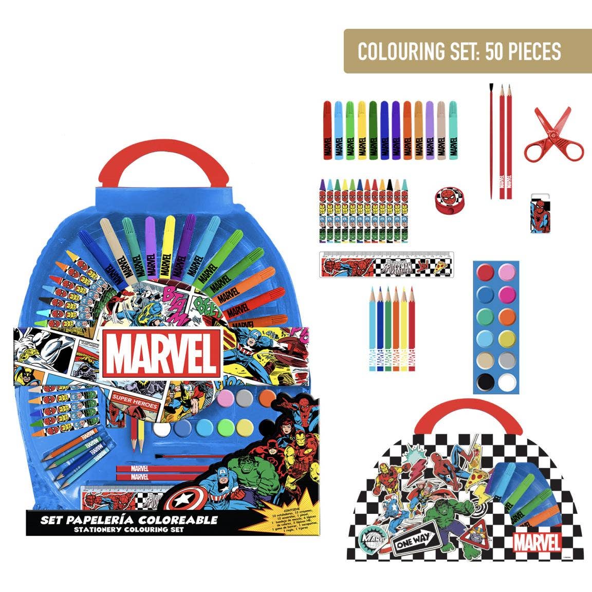 COLORABLE STATIONERY SET 50 PIECES AVENGERS