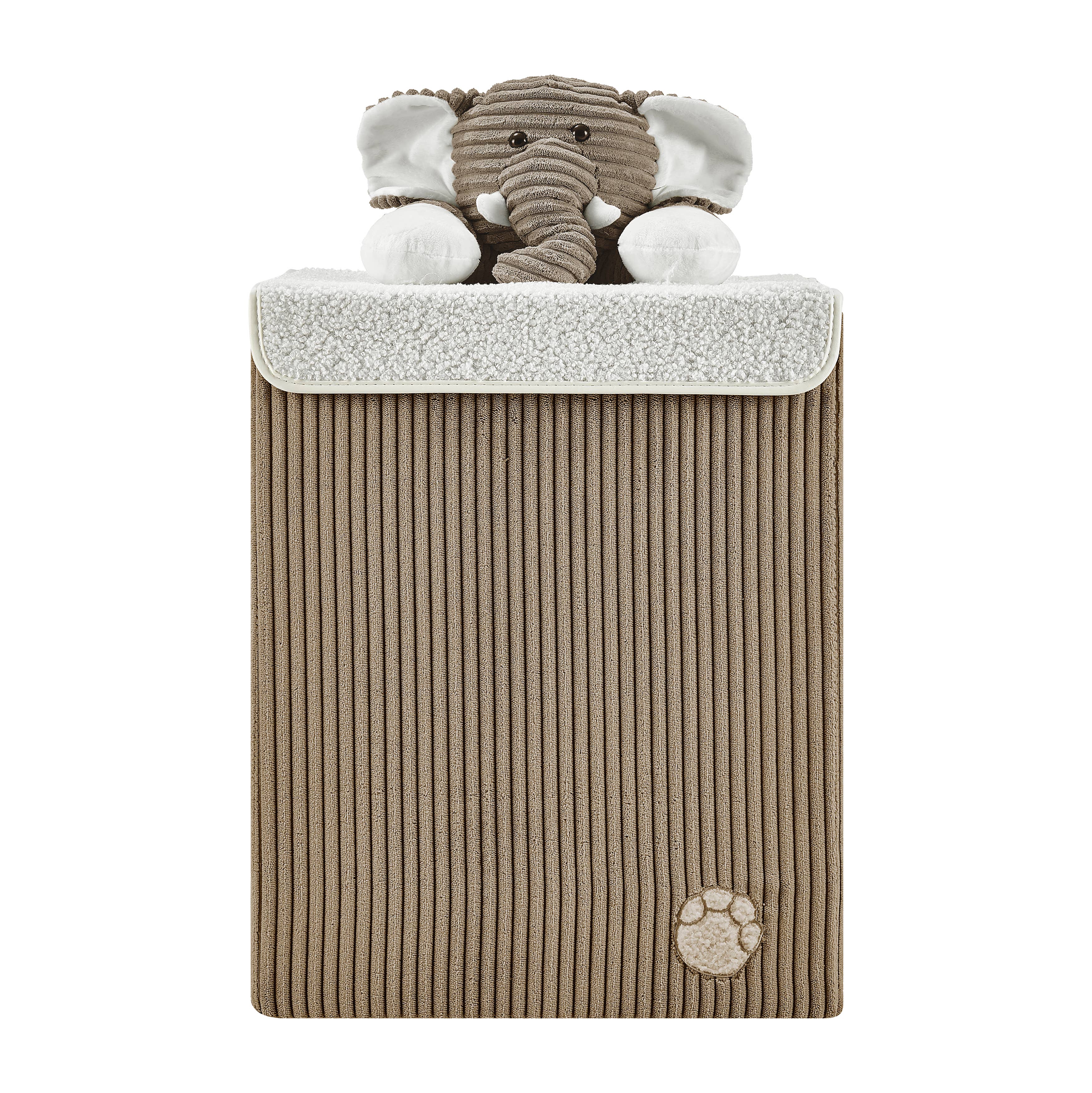 personalized Collapsible Corduroy Plush Storage Box/Hamper - Elephant