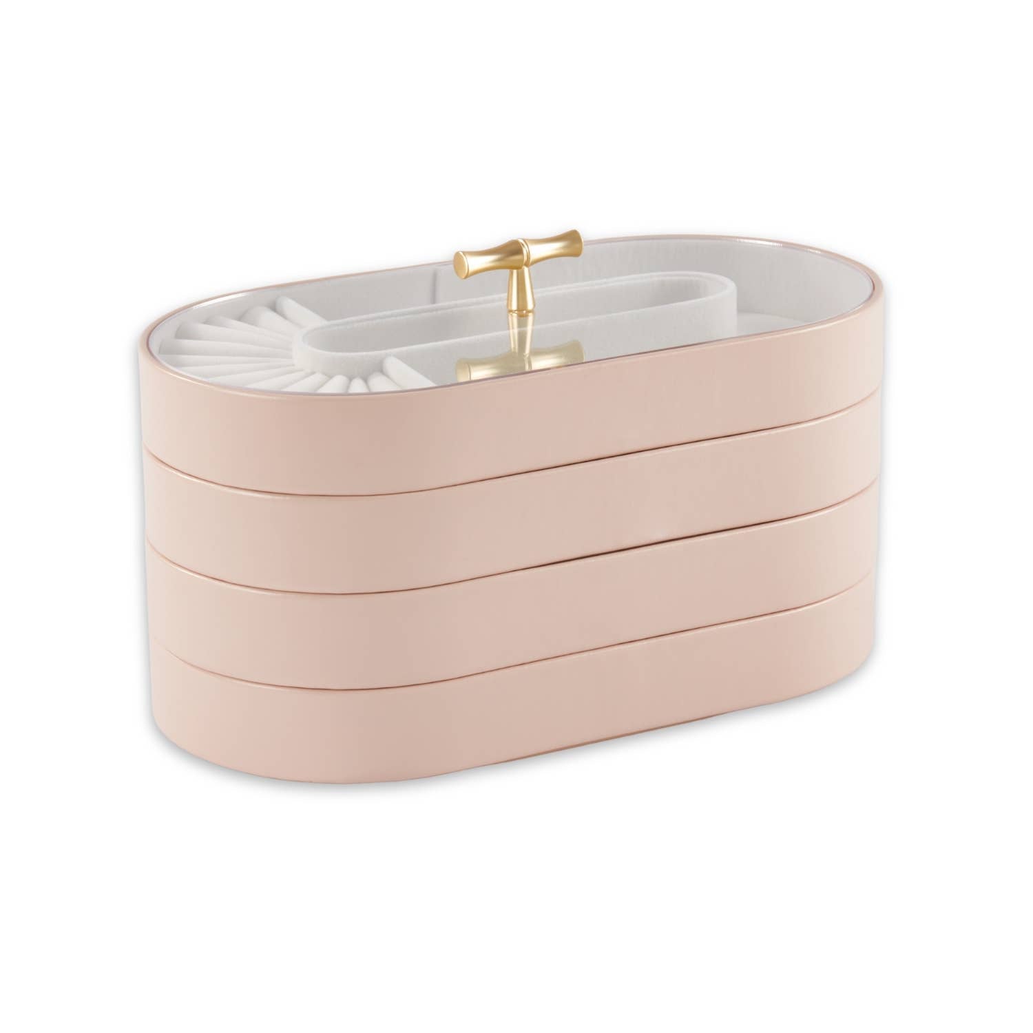 Personalized 4-tier Jewelry Tray Pink