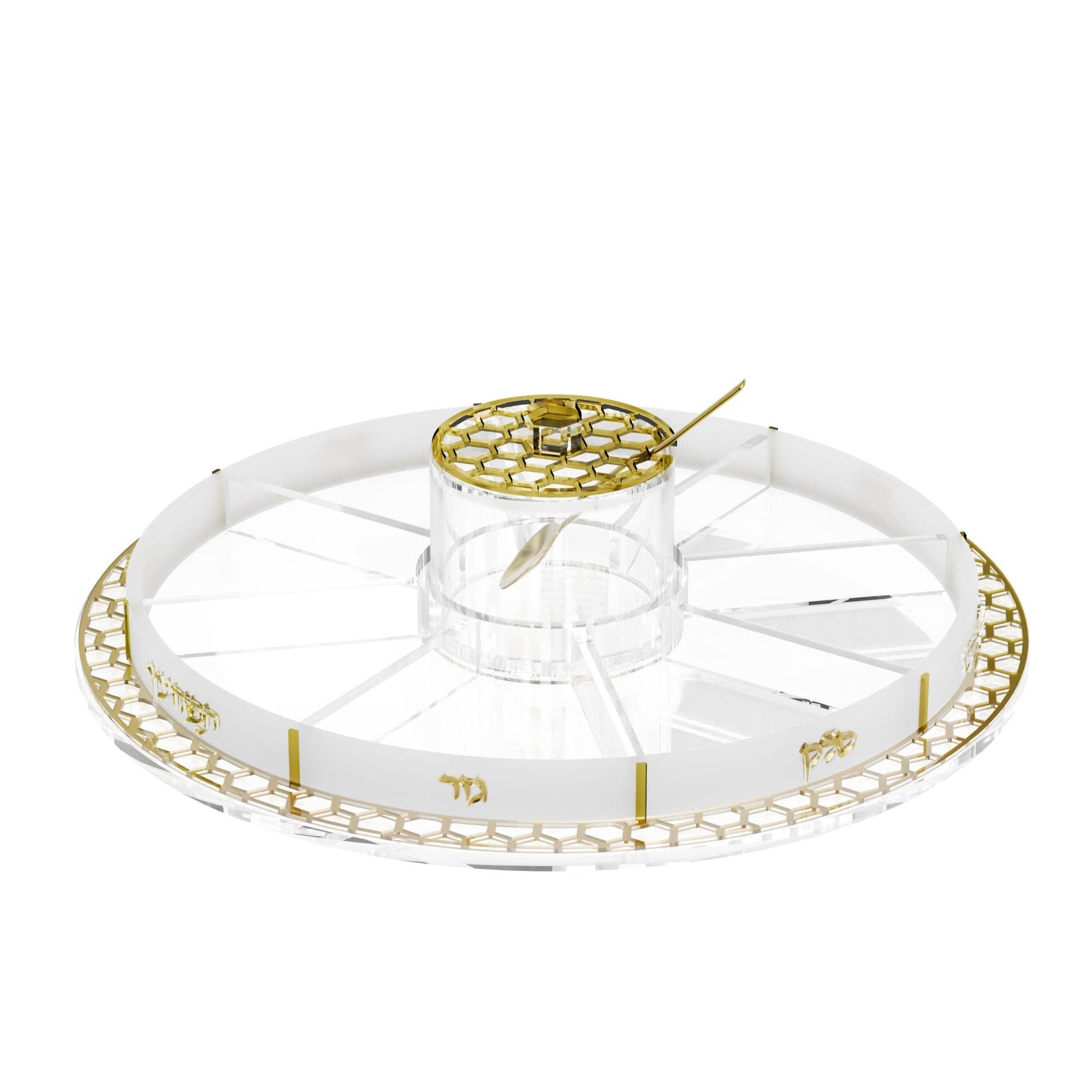 Honeycomb Simanim Tray - gold