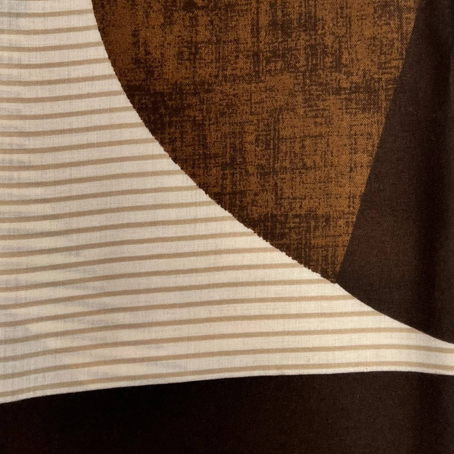 Monochrome Stripe Wool Blend Scarf - brown