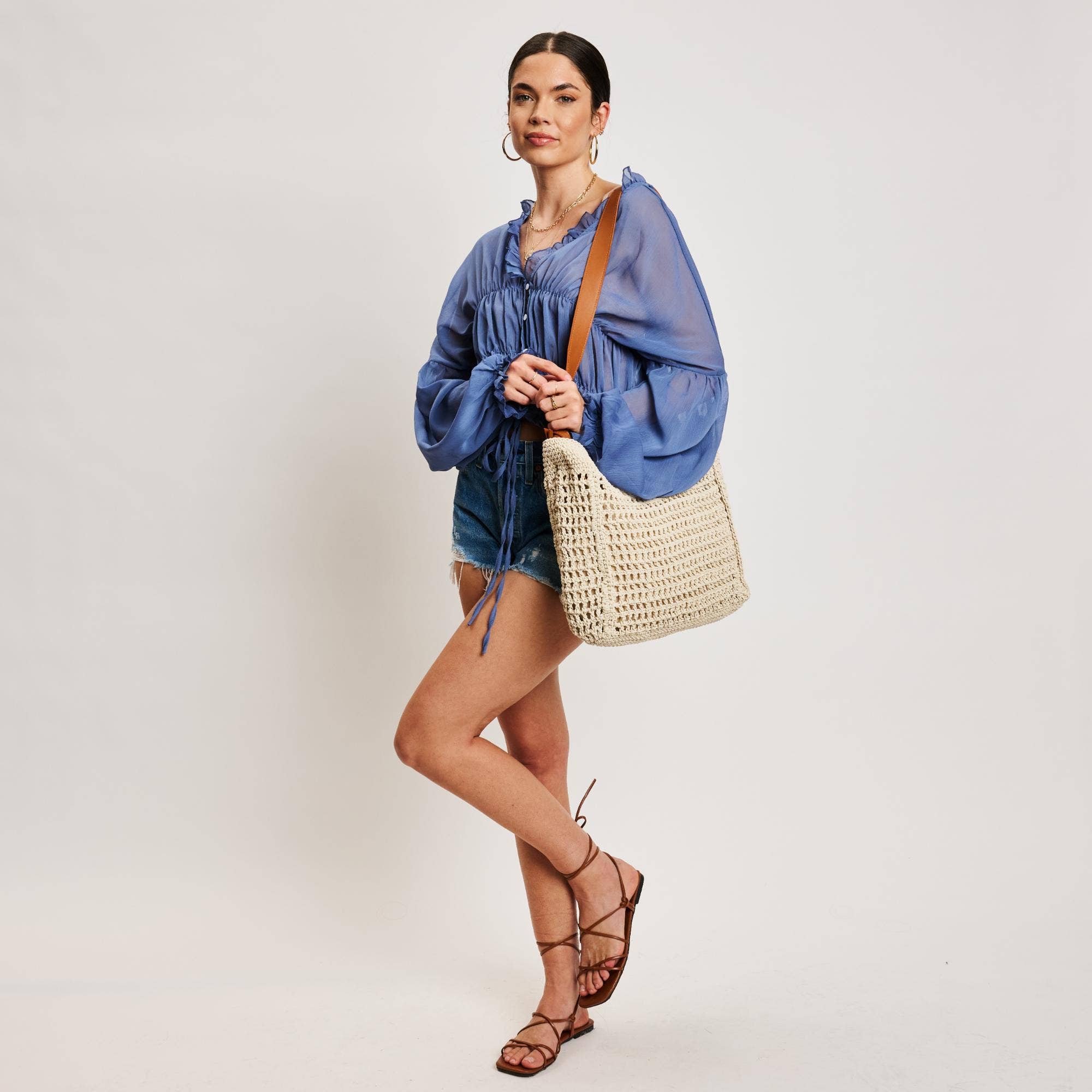 Woven vegan leather Shoulder Bag