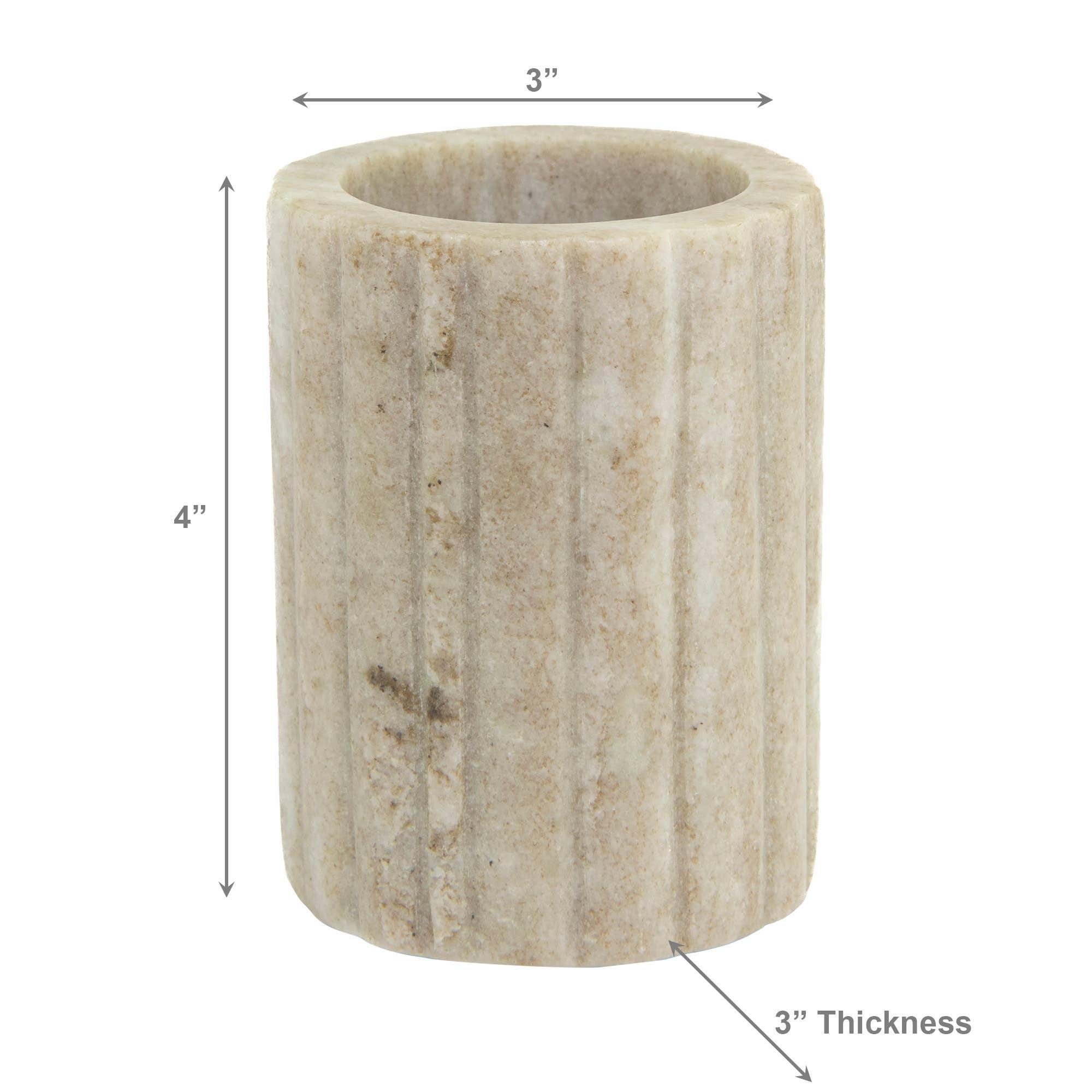Beige ribbed Marble Tumbler