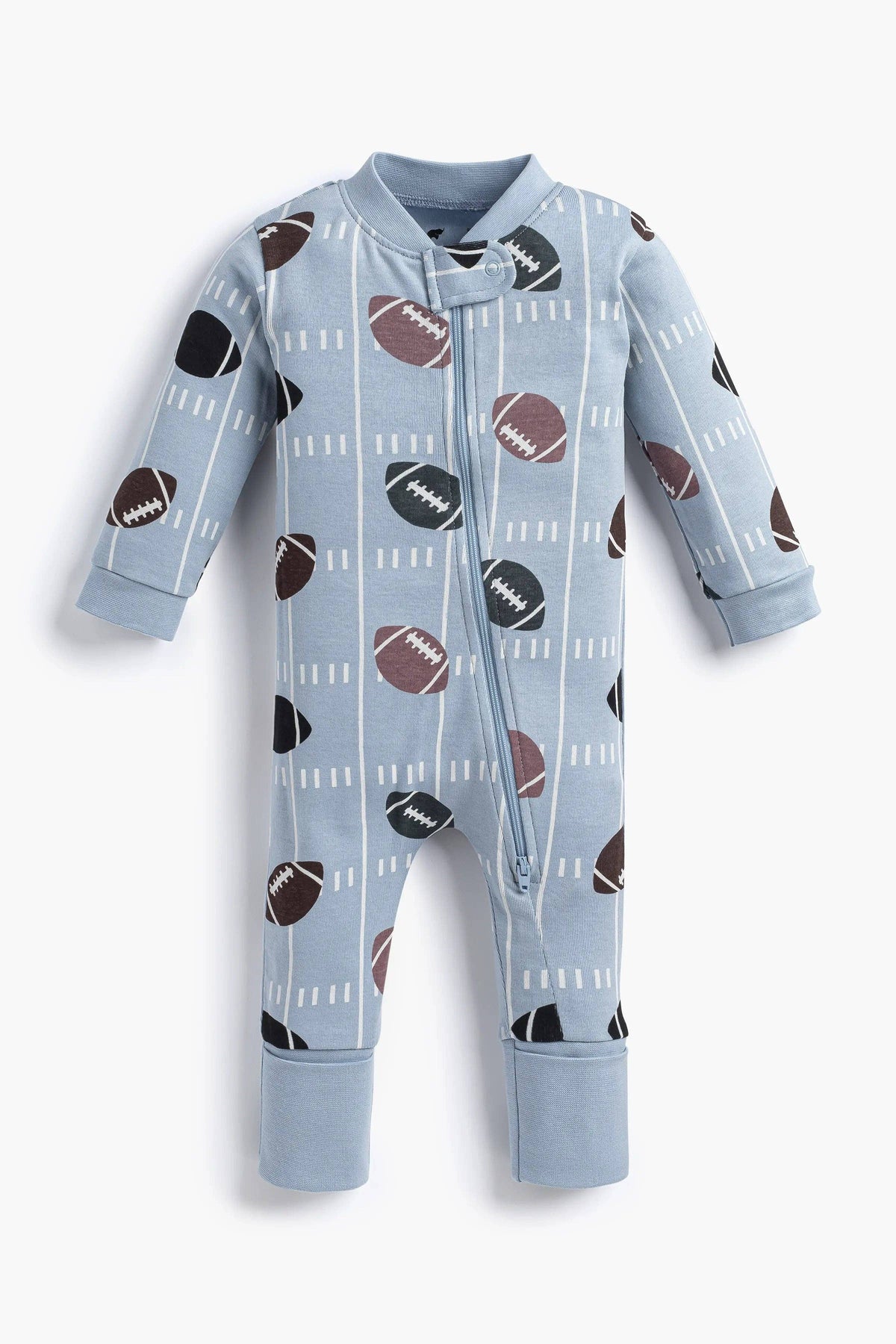 One-Piece Baby Pajamas - Football Fun