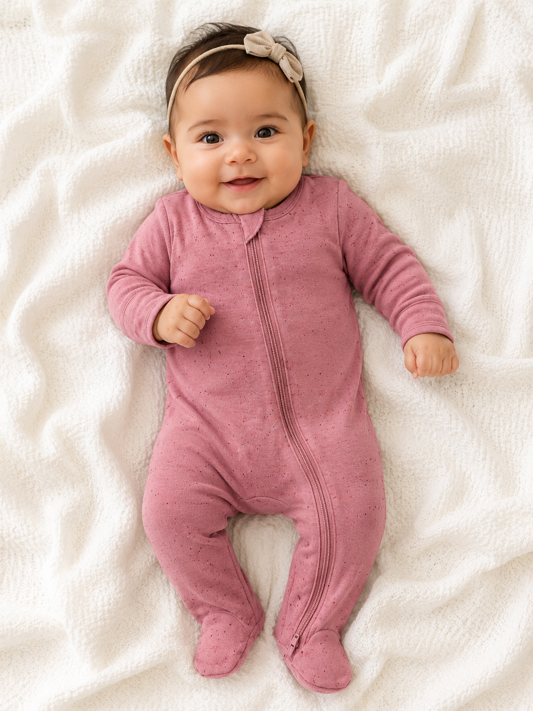 Mauve Speckle / 2-Way Zip Footie