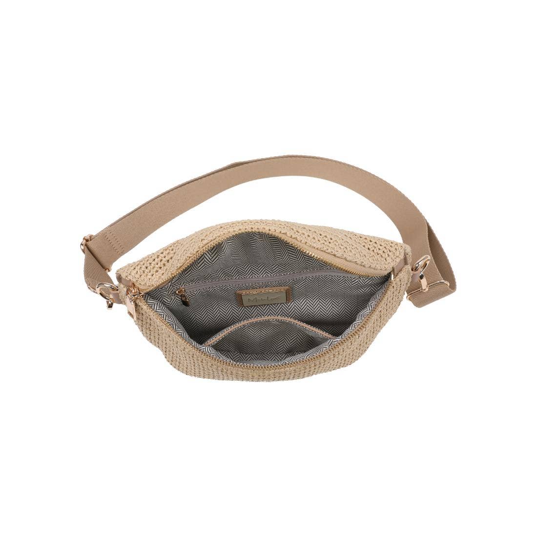 Grand sac banane tissé à carreaux