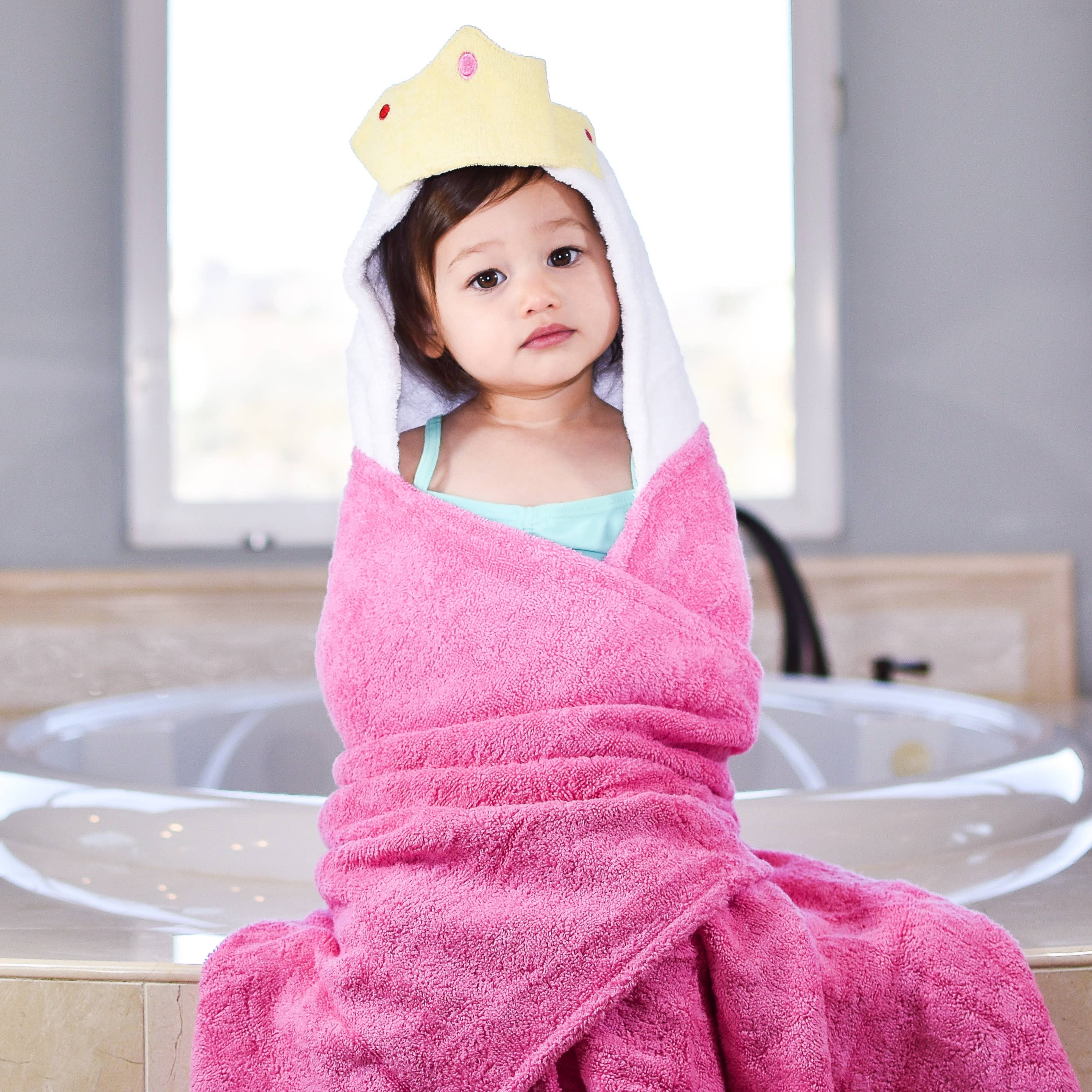 Personalized Pink Princess hooded towel