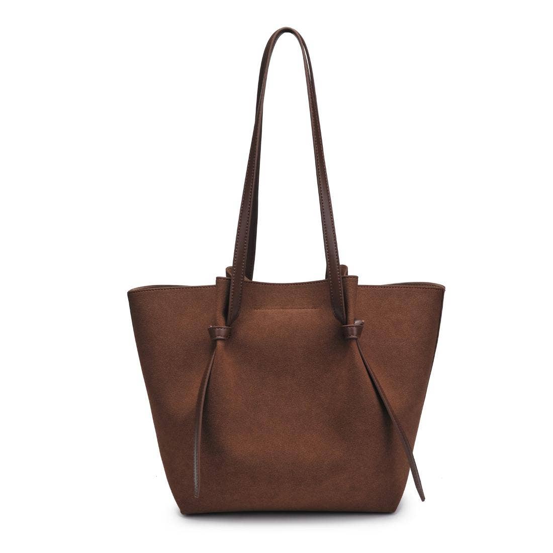 Sac fourre-tout en chocolat végan avec breloque