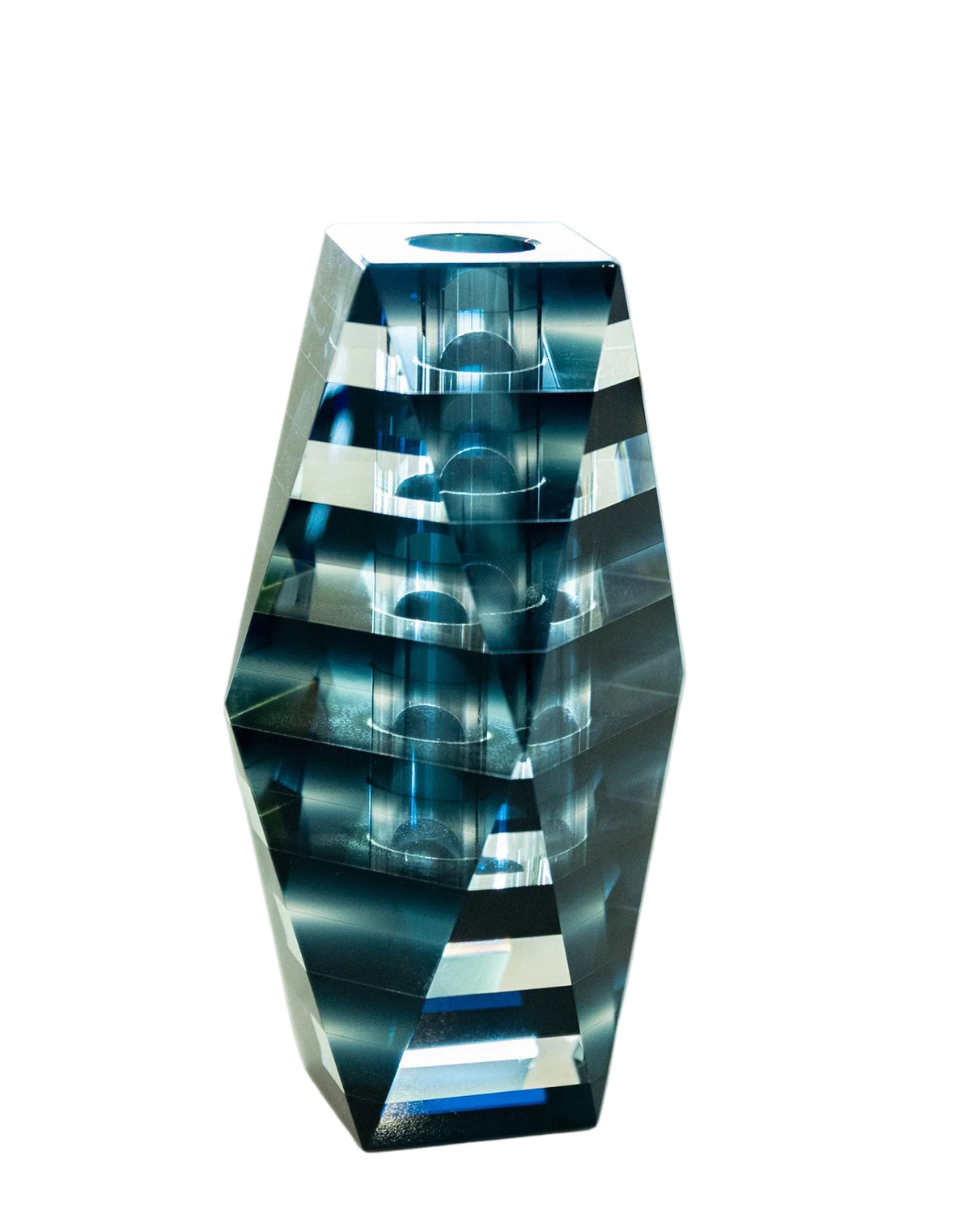 Black Stripes Glass Vase