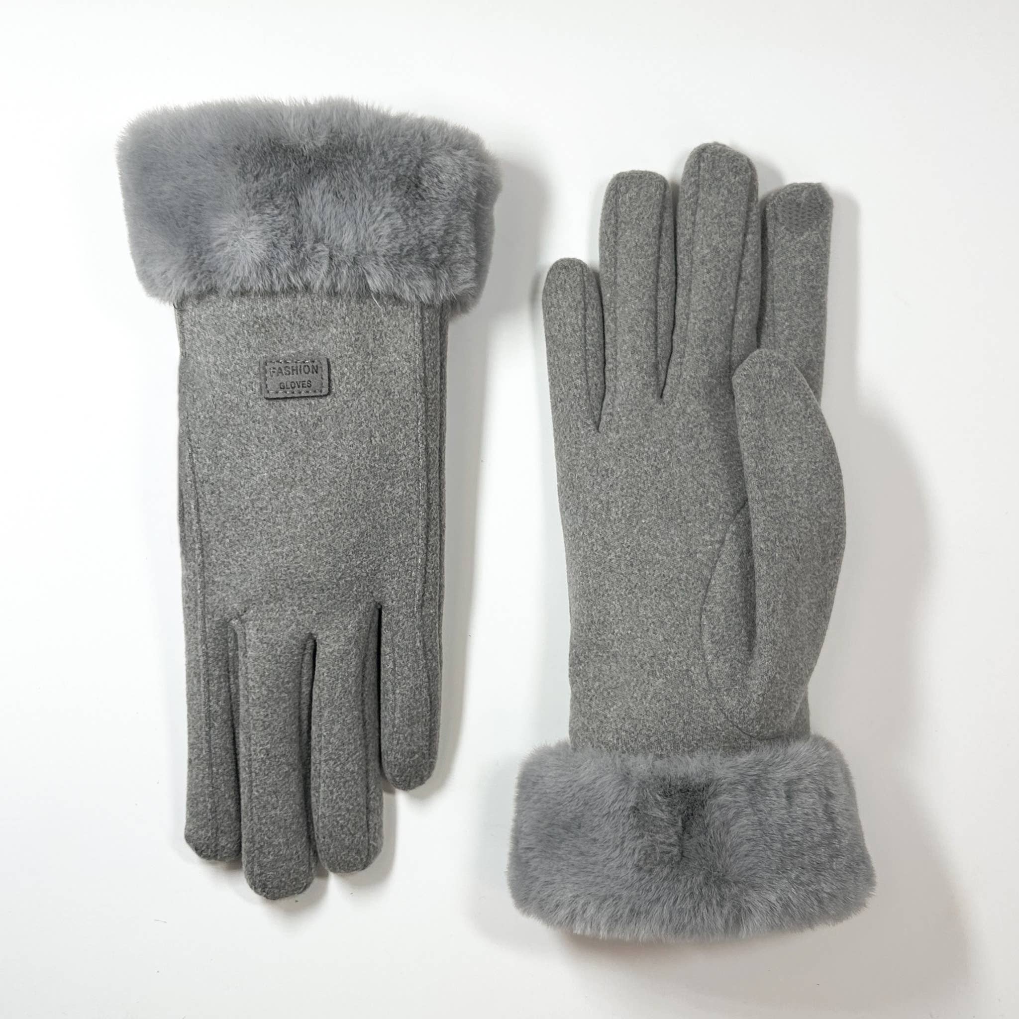 Microsuede Gloves - Grey