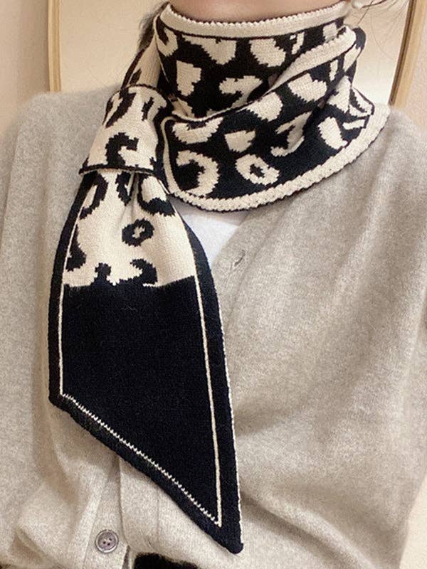 Contrast Color Keep Warm Leopard Scarf