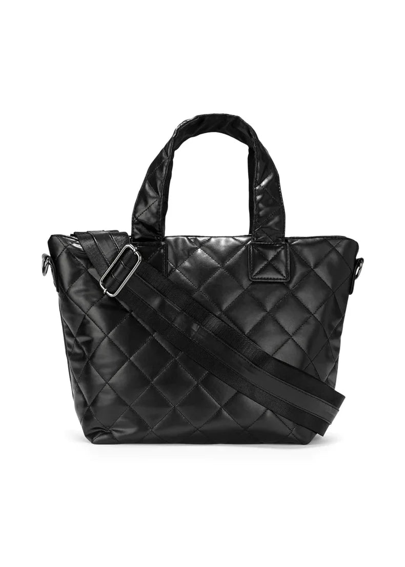 Vegan quilted Mini Tote- black