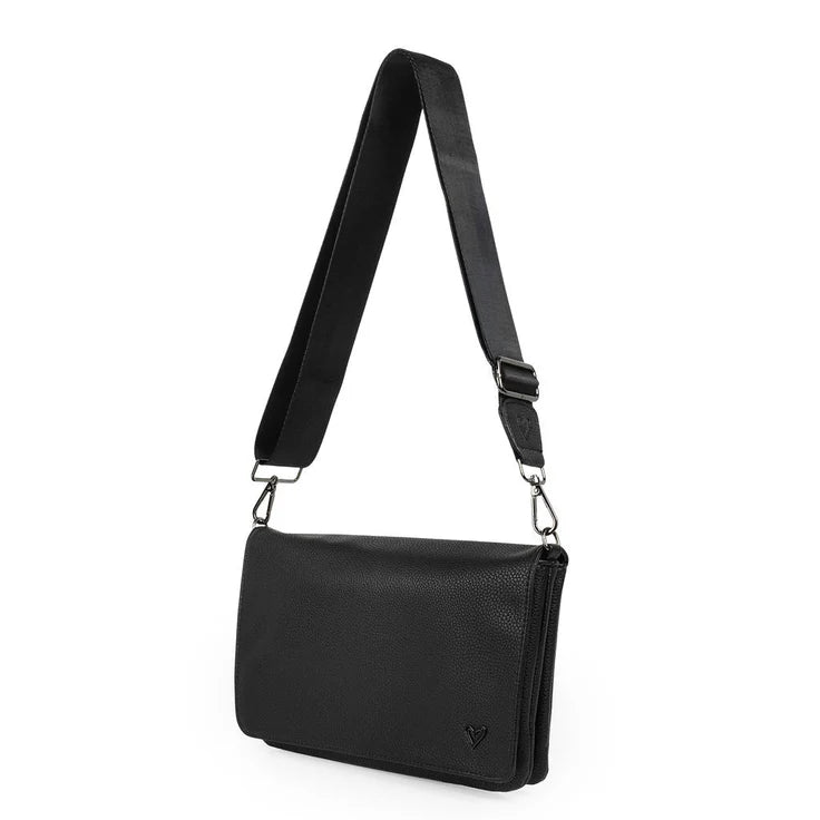 Ritson Vegan Leather Crossbody Bag-Black