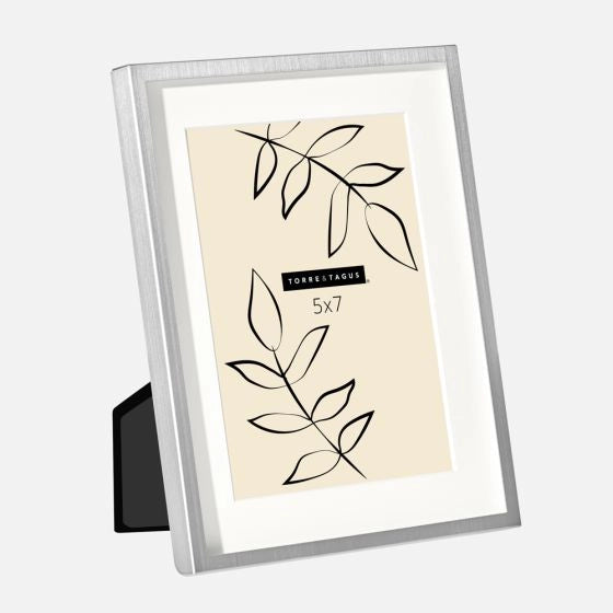 Satin Brushed Metal Frame, 5" x 7" - Silver