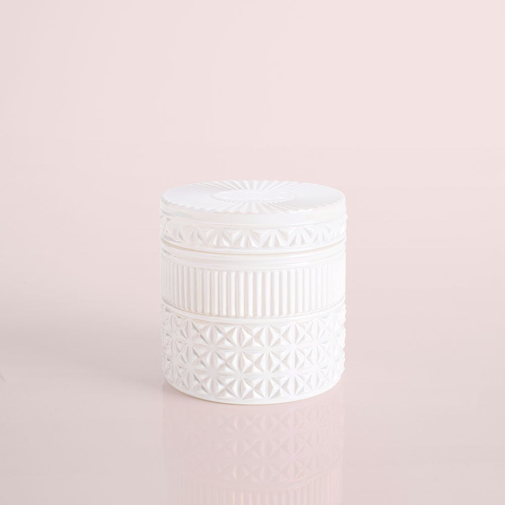 Capri Blue - Volcano White Opal Gilded Faceted Jar, 11 oz