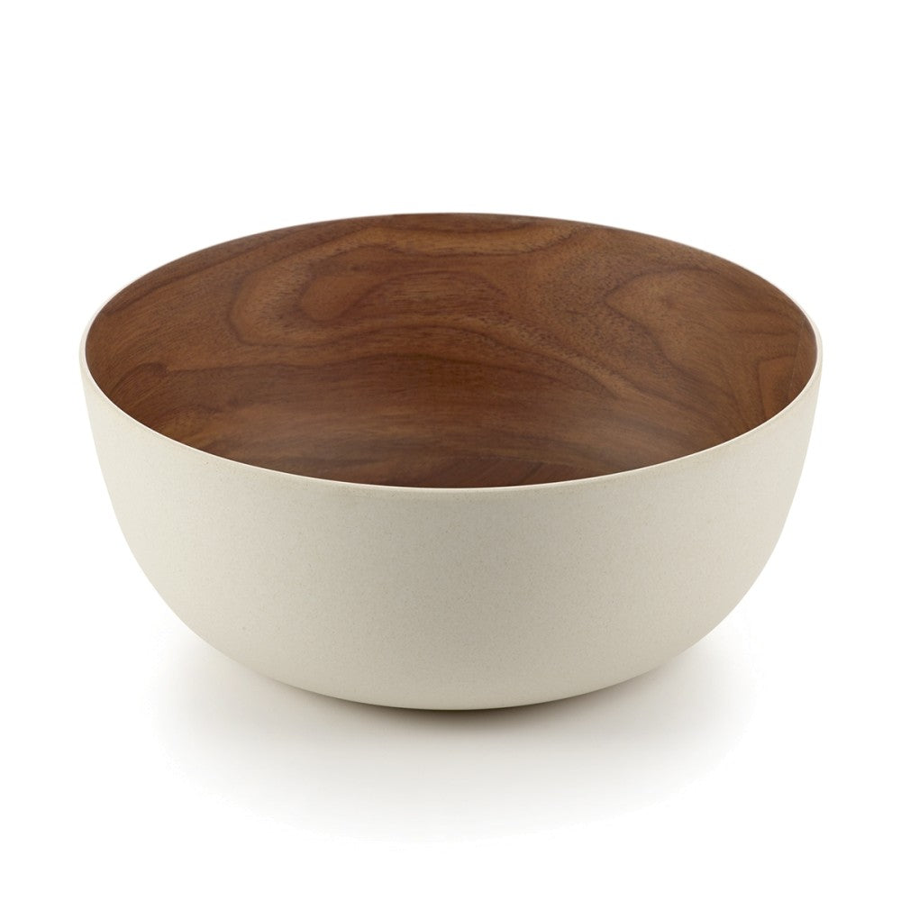 Bamboo Walnut Basic White - Medium Bowl, 23 cm