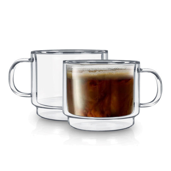 Glass Double Wall Empilable Stackable Mug