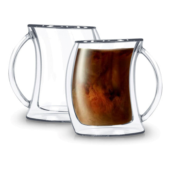 Tasse à café Kirby à double paroi en verre - Lot de 2
