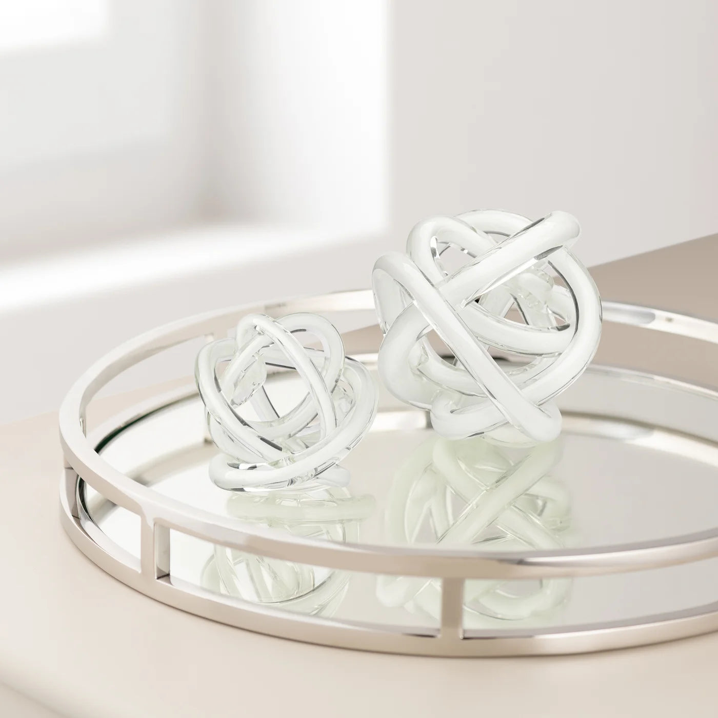 Nœud en verre Orbit - Blanc