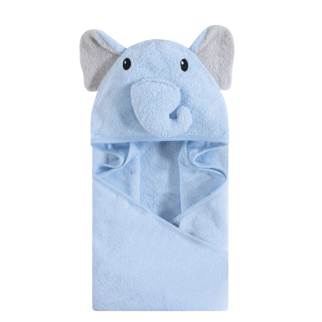 Personalized Elephant baby Hooded Towel, Light Blue