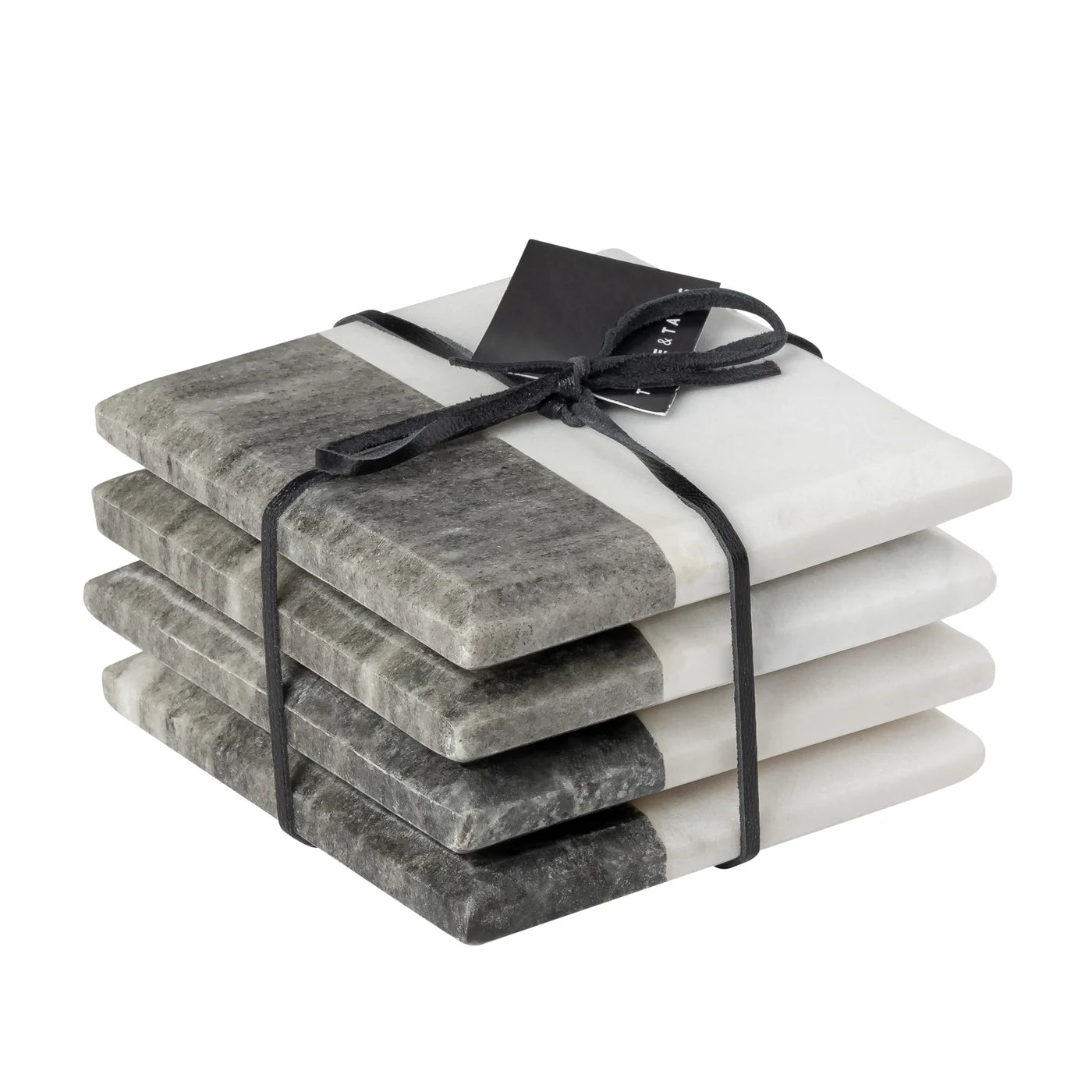 Dessous de verre - Marbre bicolore - ENSEMBLE DE 4 PIÈCES