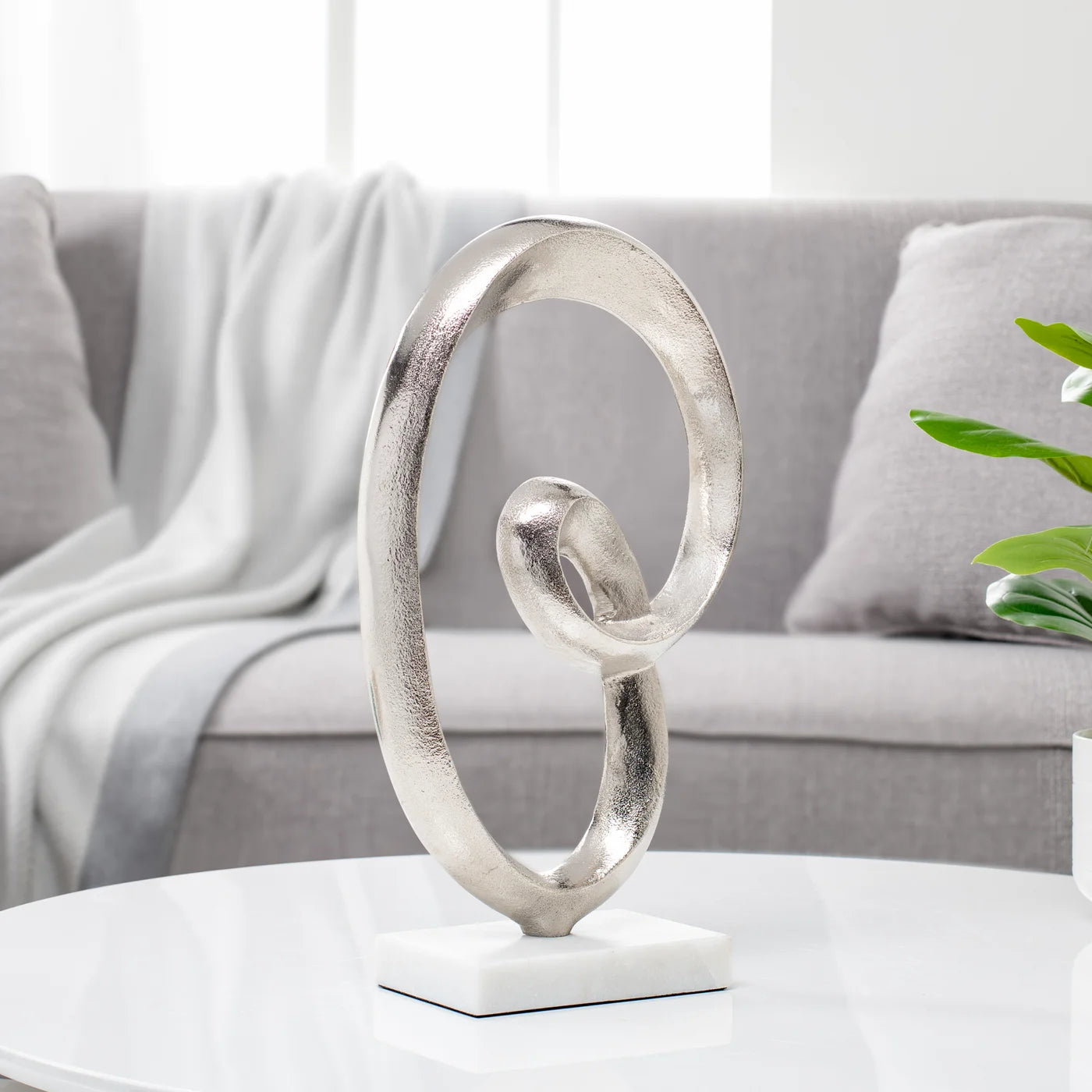 Aluminum Decor Sculpture on Marble Base