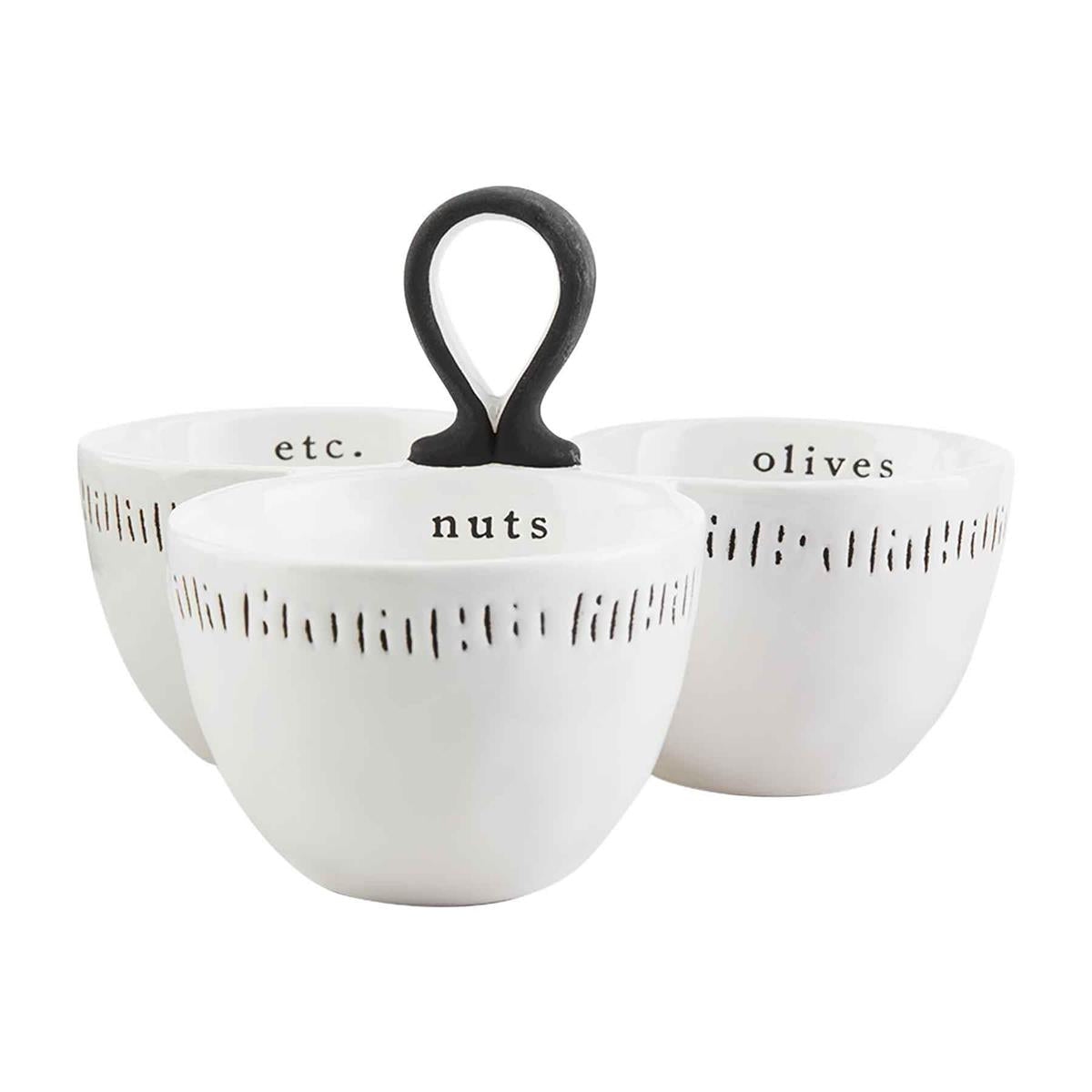 MUDPIE TRIPLE SNACK DISH