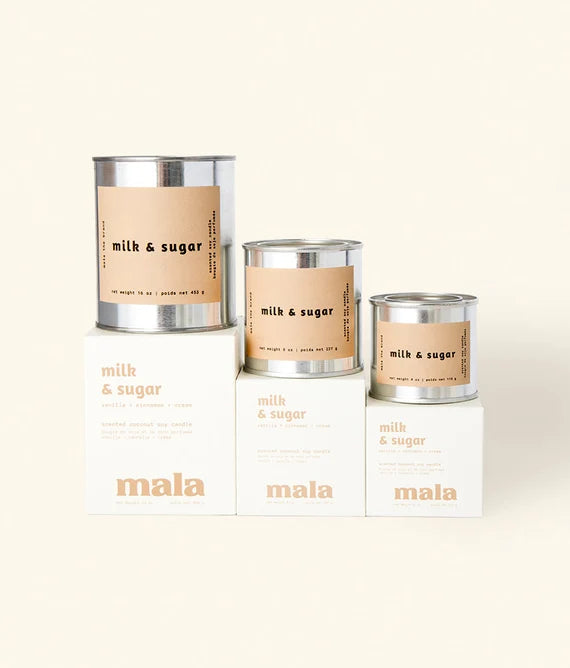 Bougie Mala 16oz Lait et Sucre | Vanille + Cannelle + Crème
