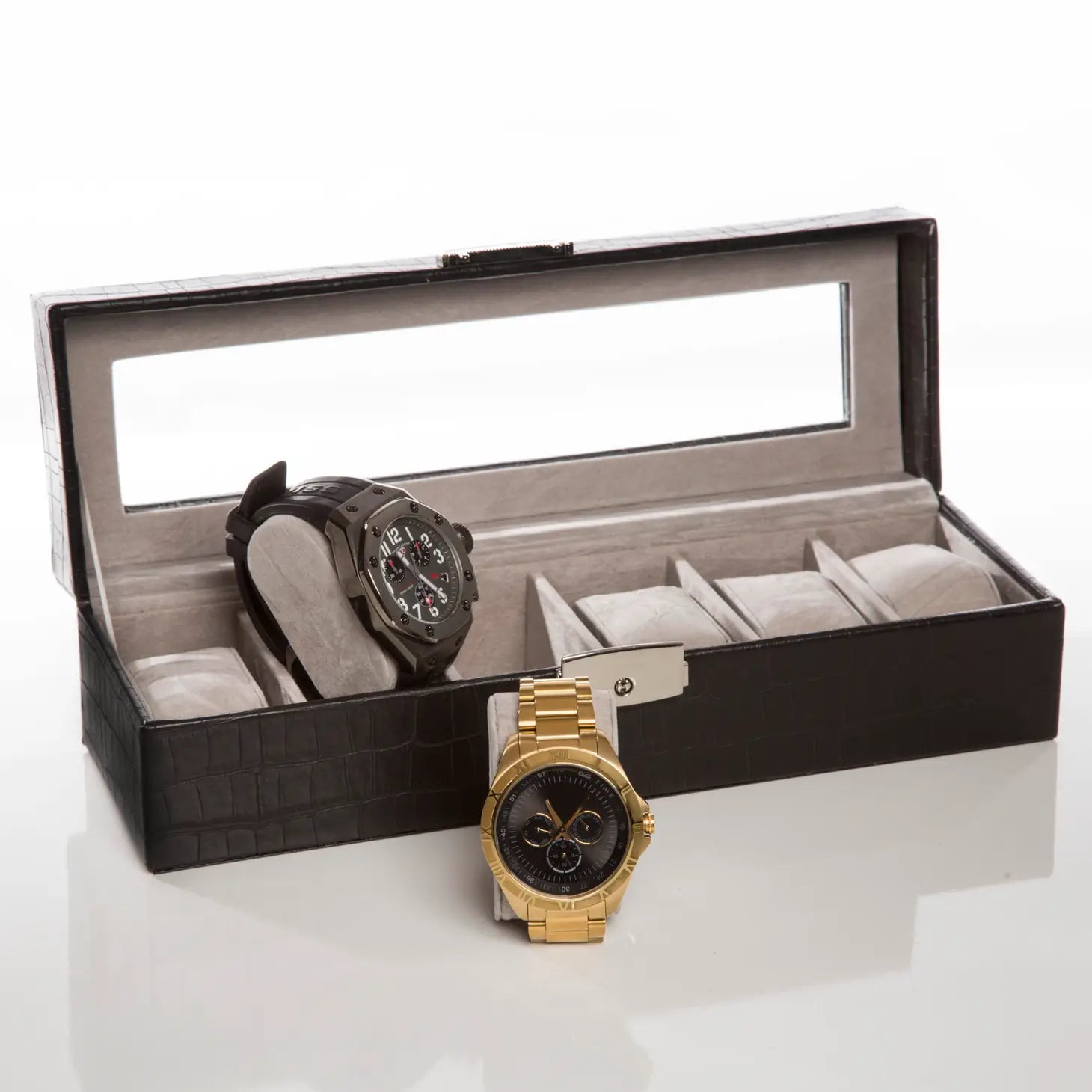 Personalized Watch It Box - Black Croco