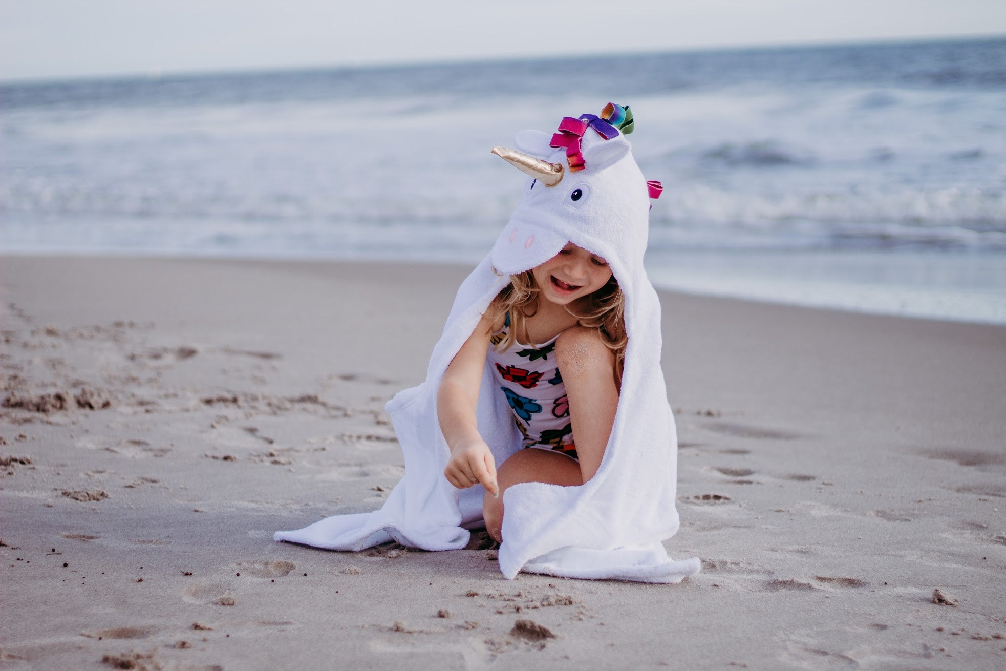 Personalized Hooded Towel- Unicorn