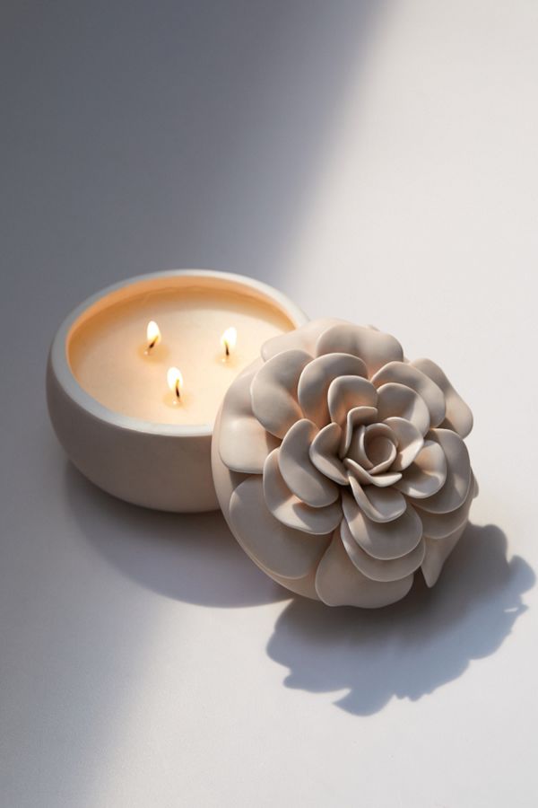 Candle Ceramic Flower - Coconut Milk Mango
