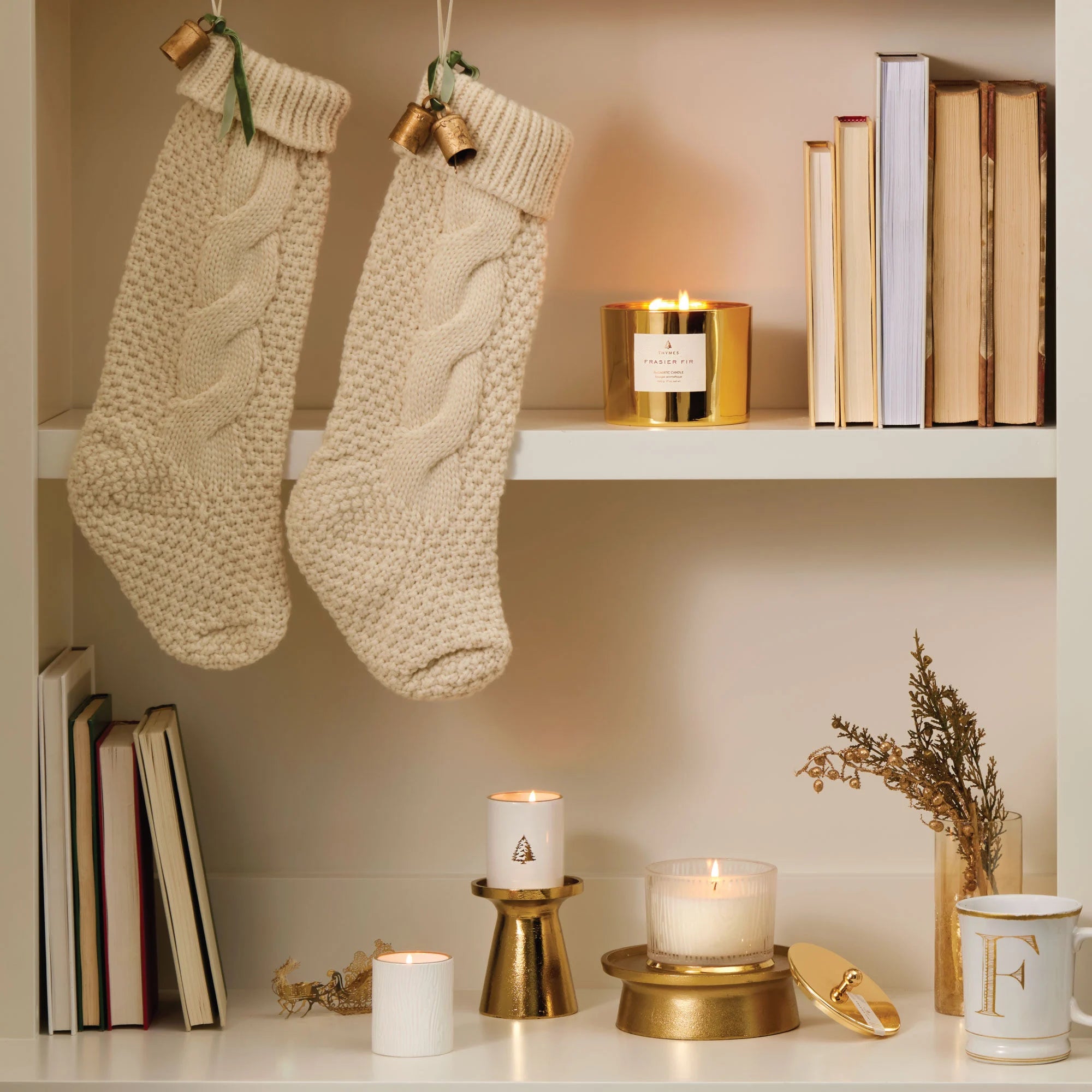 Thyms - Bougie - Sapin Frasier Grain de bois givré doré