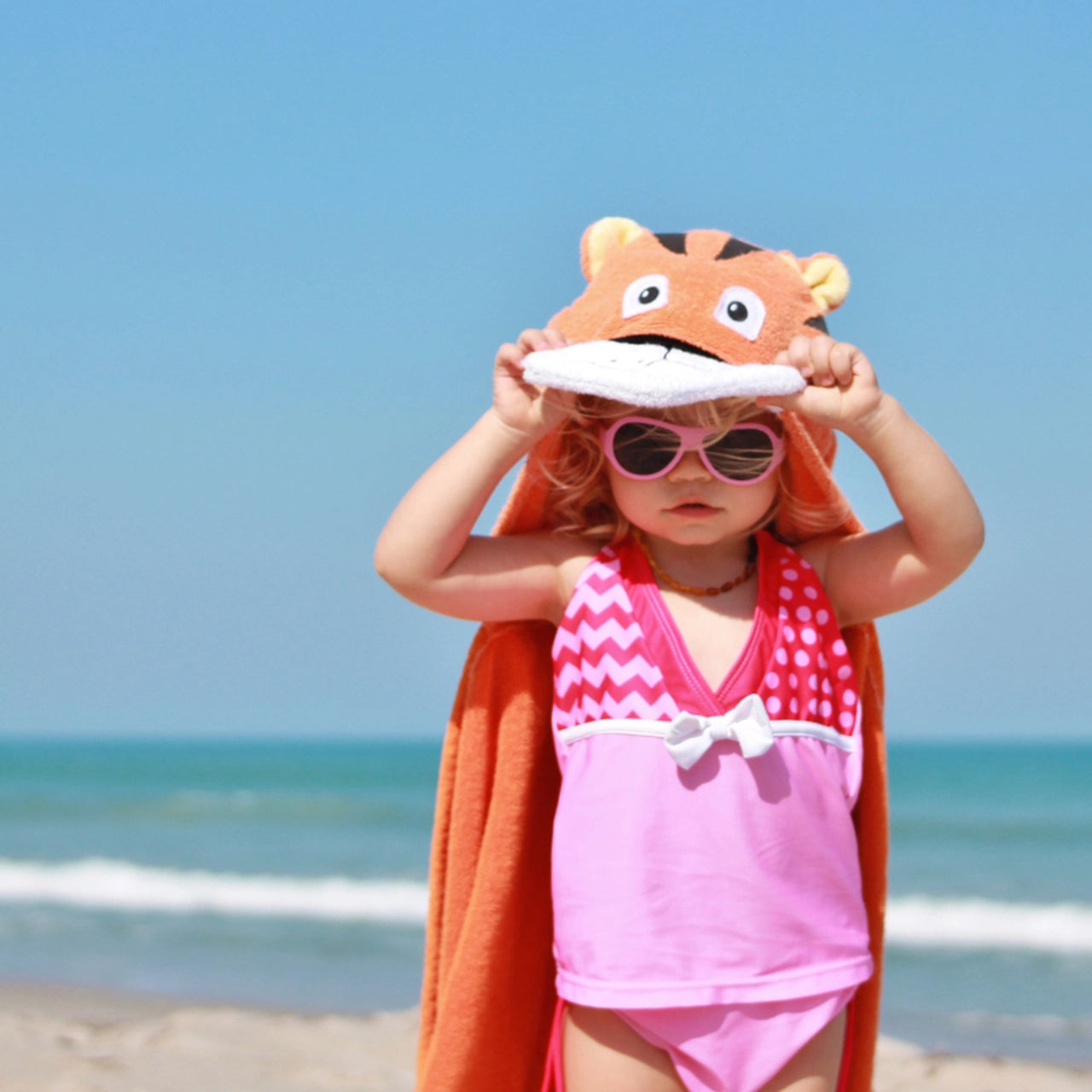 Personalized Hooded Towel- Tiger