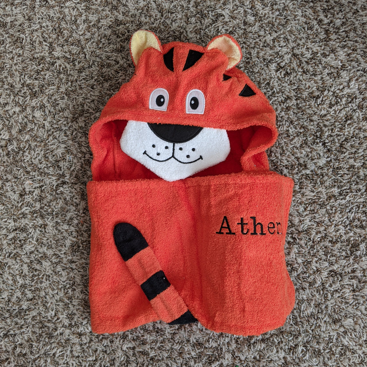 Personalized Hooded Towel- Tiger