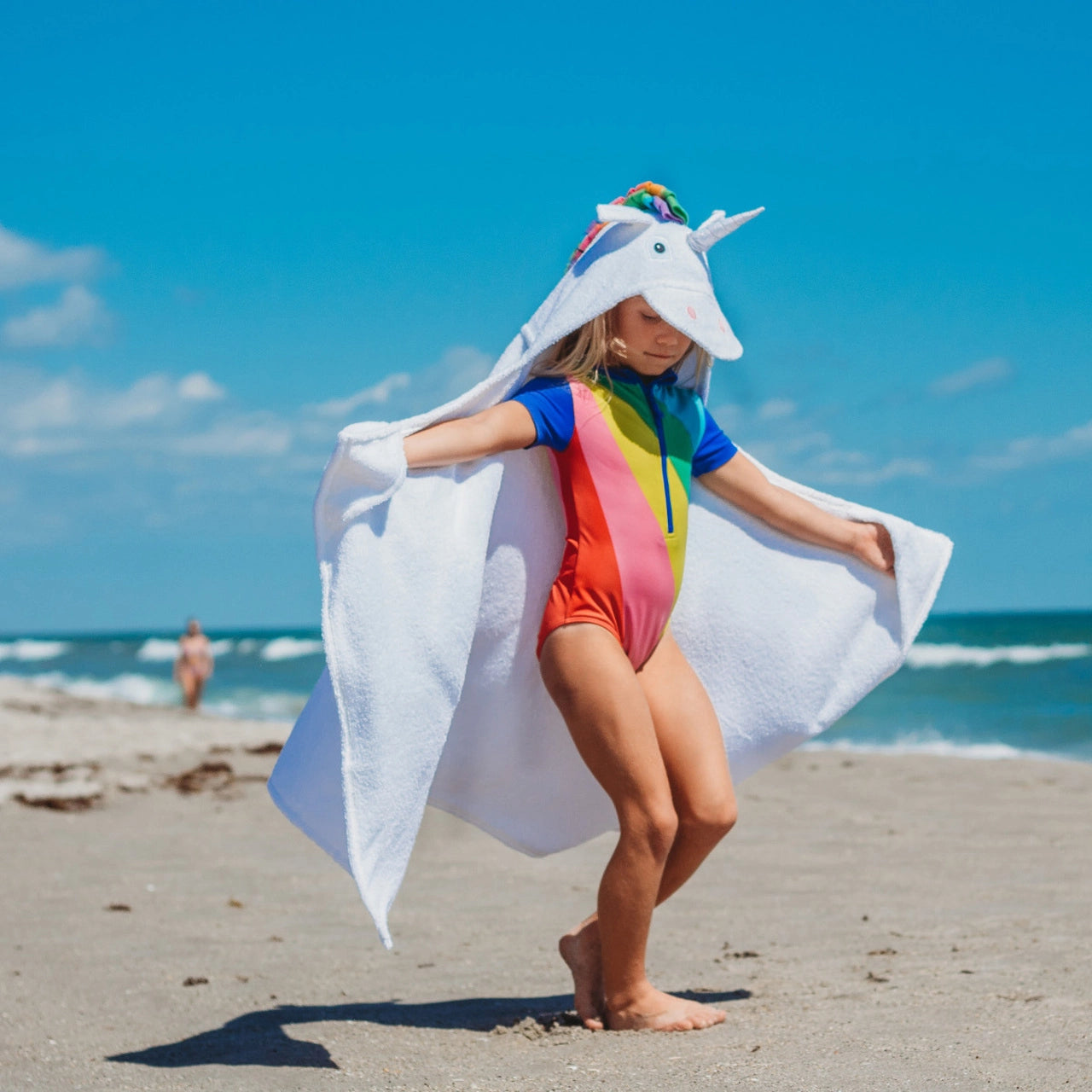 Personalized Hooded Towel- Unicorn