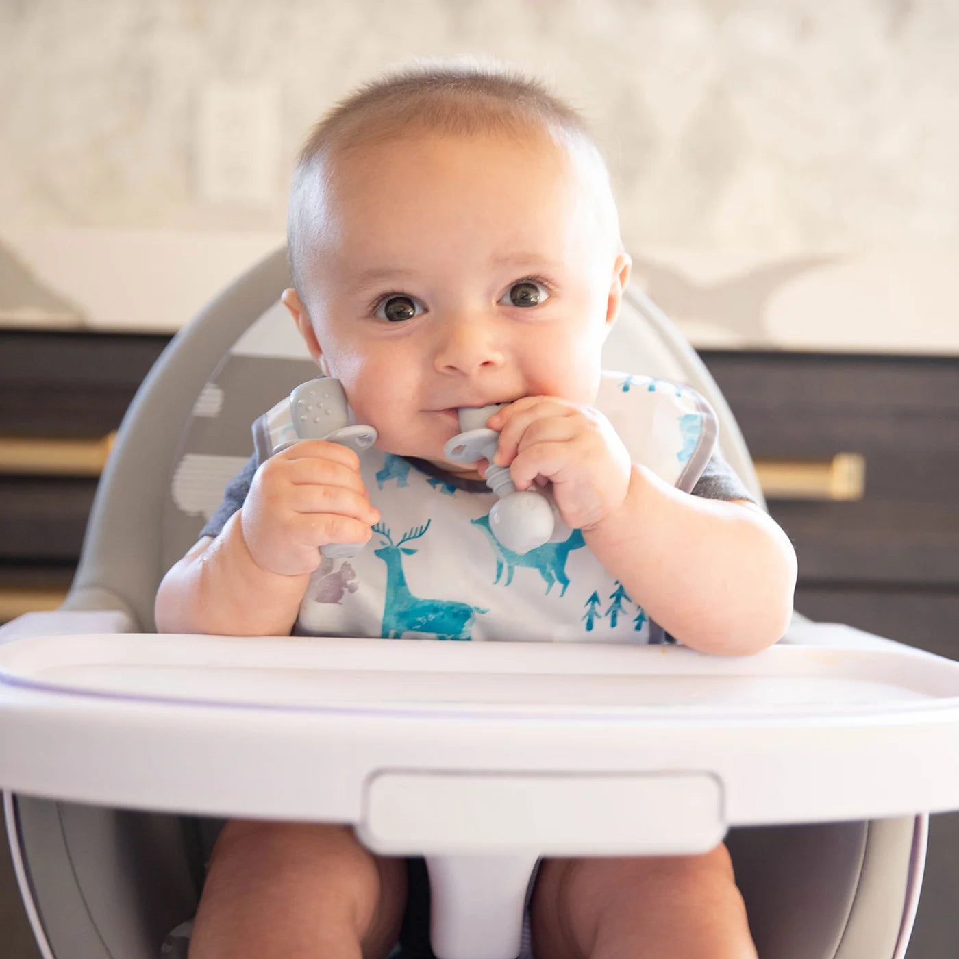 Jouets à mâcher en silicone - Gris