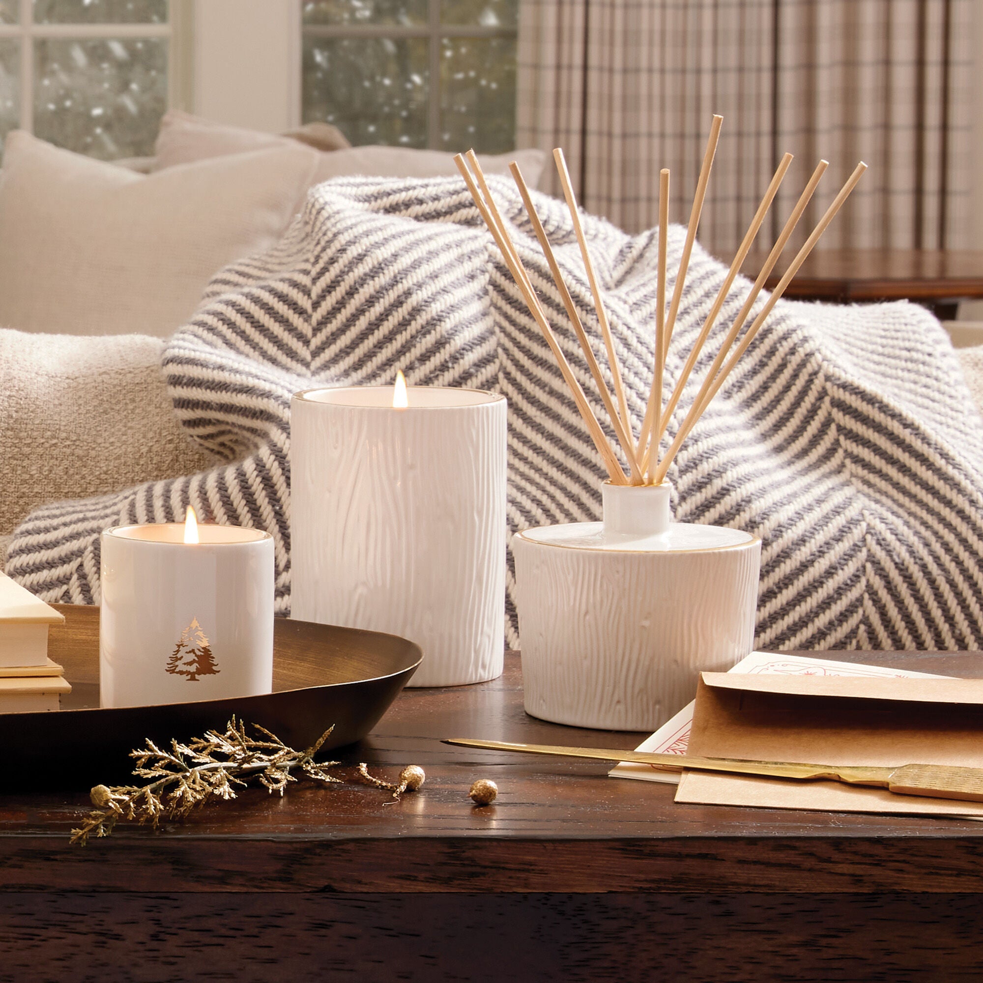 Bougie moyenne en céramique Thymes - Sapin Frasier